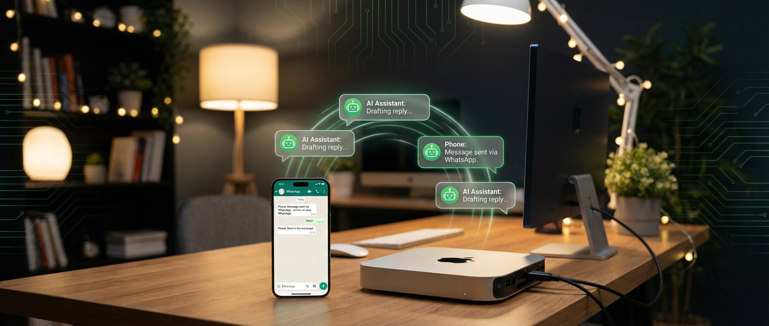 OpenClaw running on a Mac Mini, connected to WhatsApp for always-on AI assistance